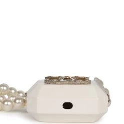 Chanel Crystal CC Resin & Pearls Airpod Pro Case Necklace Light Gold Hardware -Online Bag Store C N 240222 1 YB 09