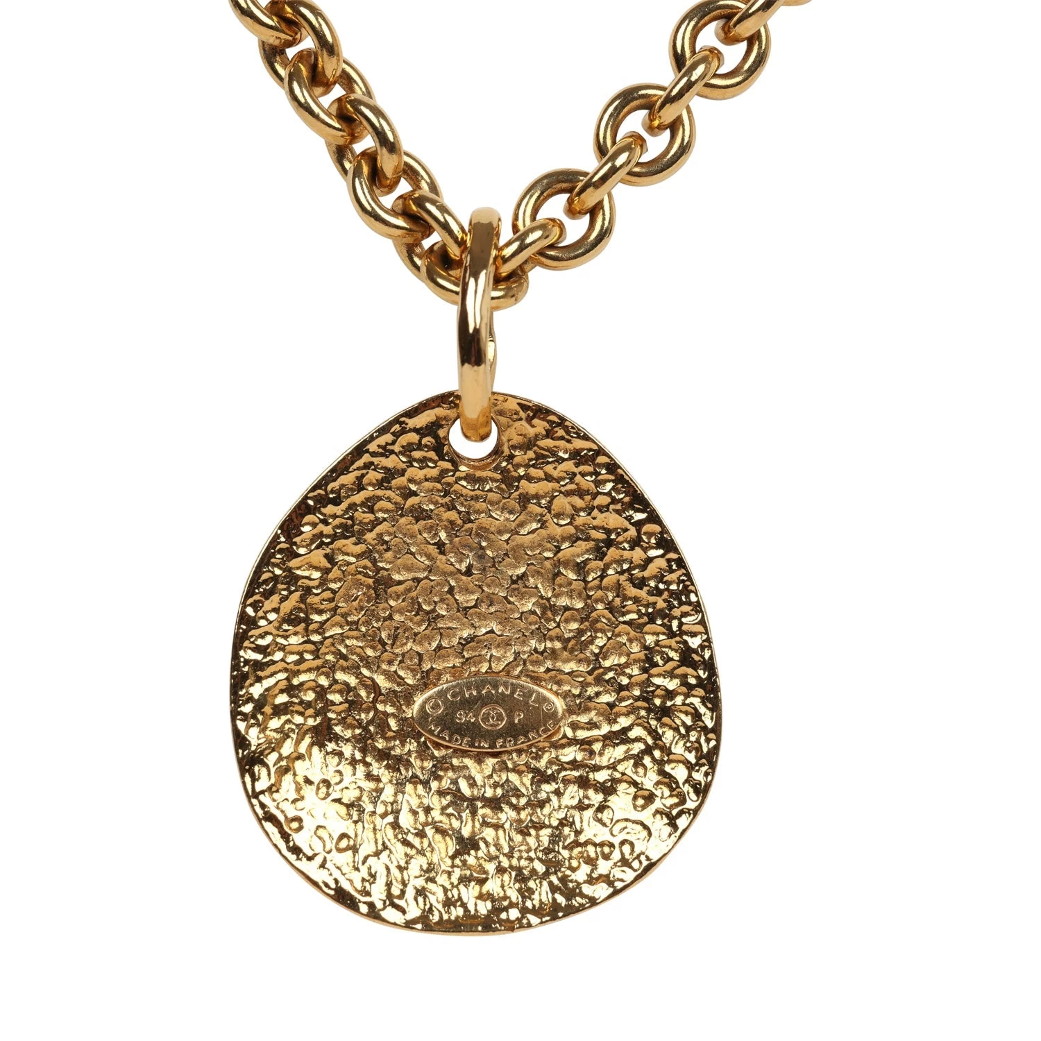 Vintage Chanel CC Quilted Oval Pendant Necklace Gold Hardware 7 Vintage Chanel CC Quilted Oval Pendant Necklace Gold Hardware - Image 5
