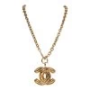 Vintage Chanel Large CC Quilted Pendant Necklace Gold Hardware 2 Vintage Chanel Large CC Quilted Pendant Necklace Gold Hardware -Online Bag Store C N 240306 2 01
