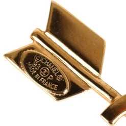 Vintage Chanel CC Bow And Arrow Brooch Gold Metal -Online Bag Store C OT 230913 1 03