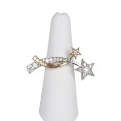 Pre-owned Chanel Etoile Filante Ring 18k White And Yellow Gold With Diamonds -Online Bag Store C OT 240214 1 YB 05