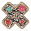 Chanel Gold CC Multicolor Gripoix Cross Ring -Online Bag Store C R 020123 2 OB 01