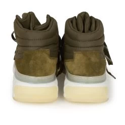 Chanel CC Hightop Winter Sneakers Olive Green Nylon And Suede 35 -Online Bag Store C SH 020123 1 OB 06