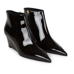 Chanel CC Wedge Ankle Boots Black Patent Leather 36.5 -Online Bag Store C SH 230331 EN 03