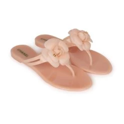 Chanel Pink Camellia Jelly Sandals 39 -Online Bag Store C SH 230411 1 02