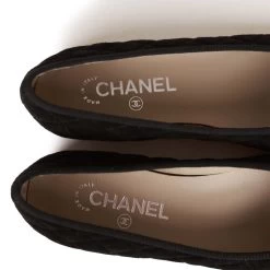 Chanel CC Black Suede Quilted Ballet Flats 39 -Online Bag Store C SH 230413 1 07