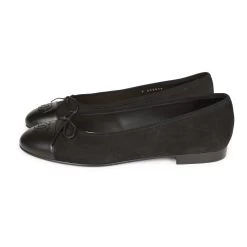 Chanel CC Black Suede And Leather Ballet Flats 39 -Online Bag Store C SH 230413 2 05