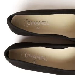 Chanel CC Black Suede And Leather Ballet Flats 39 -Online Bag Store C SH 230413 2 08