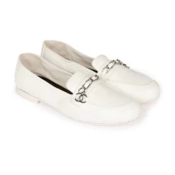 Chanel White Lambskin Loafers 37 -Online Bag Store C SH 230614 2 03