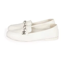 Chanel White Lambskin Loafers 37 -Online Bag Store C SH 230614 2 05