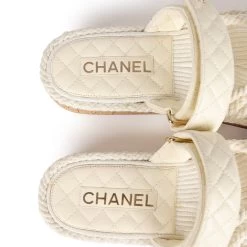 Chanel Rope Sandals White Lambskin Gold Hardware 41 EU -Online Bag Store C SH 230908 1 AB 08