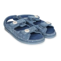 Chanel Dad Sandals Blue Denim Silver Hardware 38 EU -Online Bag Store C SH 231010 1 02