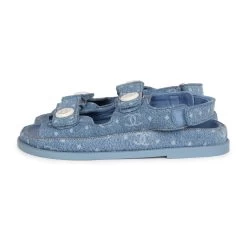 Chanel Dad Sandals Blue Denim Silver Hardware 38 EU -Online Bag Store C SH 231010 1 04
