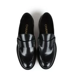 Chanel Loafers Black Shiny Calfskin Gold Hardware 37 EU -Online Bag Store C SH 240110 2 TC 06