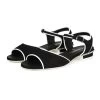 Chanel Slingback Sandals Black And White Suede And Lambskin Silver Hardware 37 EU -Online Bag Store C SH 240110 3 TC 03