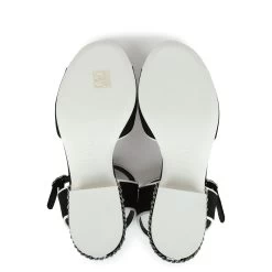 Chanel Slingback Sandals Black And White Suede And Lambskin Silver Hardware 37 EU -Online Bag Store C SH 240110 3 TC 09