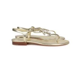 Chanel CC Jeweled Thong Sandals Gold Metallic 38C EU 16 Chanel CC Jeweled Thong Sandals Gold Metallic 38C EU -Online Bag Store C SH 240226 1 TC 05
