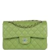 Chanel Small Classic Double Flap Green Caviar Light Gold Hardware
