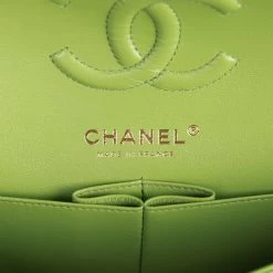 Chanel Small Classic Double Flap Green Caviar Light Gold Hardware -Online Bag Store C SM255 010323 1 08