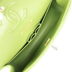 Chanel Small Classic Double Flap Green Caviar Light Gold Hardware -Online Bag Store C SM255 010323 1 09