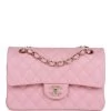 Chanel Small Classic Double Flap Bag Pink Caviar Light Gold Hardware -Online Bag Store C SM255 060822 1 01