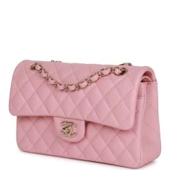 Chanel Small Classic Double Flap Bag Pink Caviar Light Gold Hardware -Online Bag Store C SM255 060822 1 05