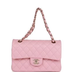 Chanel Small Classic Double Flap Bag Pink Caviar Light Gold Hardware -Online Bag Store C SM255 060822 1 07