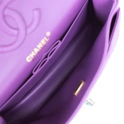 Chanel Small Classic Double Flap Purple Caviar Light Gold Hardware -Online Bag Store C SM255 061422 1 08
