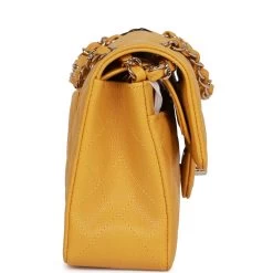 Chanel Small Classic Double Flap Yellow Caviar Light Gold Hardware -Online Bag Store C SM255 061622 2 03