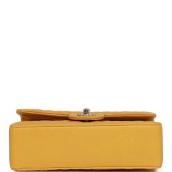 Chanel Small Classic Double Flap Yellow Caviar Light Gold Hardware -Online Bag Store C SM255 061622 2 06