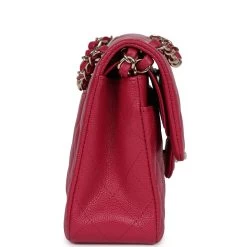 Chanel Small Classic Double Flap Dark Pink Caviar Light Gold Hardware 14 Chanel Small Classic Double Flap Dark Pink Caviar Light Gold Hardware -Online Bag Store C SM255 062422 2 04