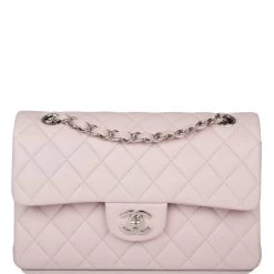 Chanel Small Classic Double Flap Bag Light Mauve Lambskin Silver Hardware