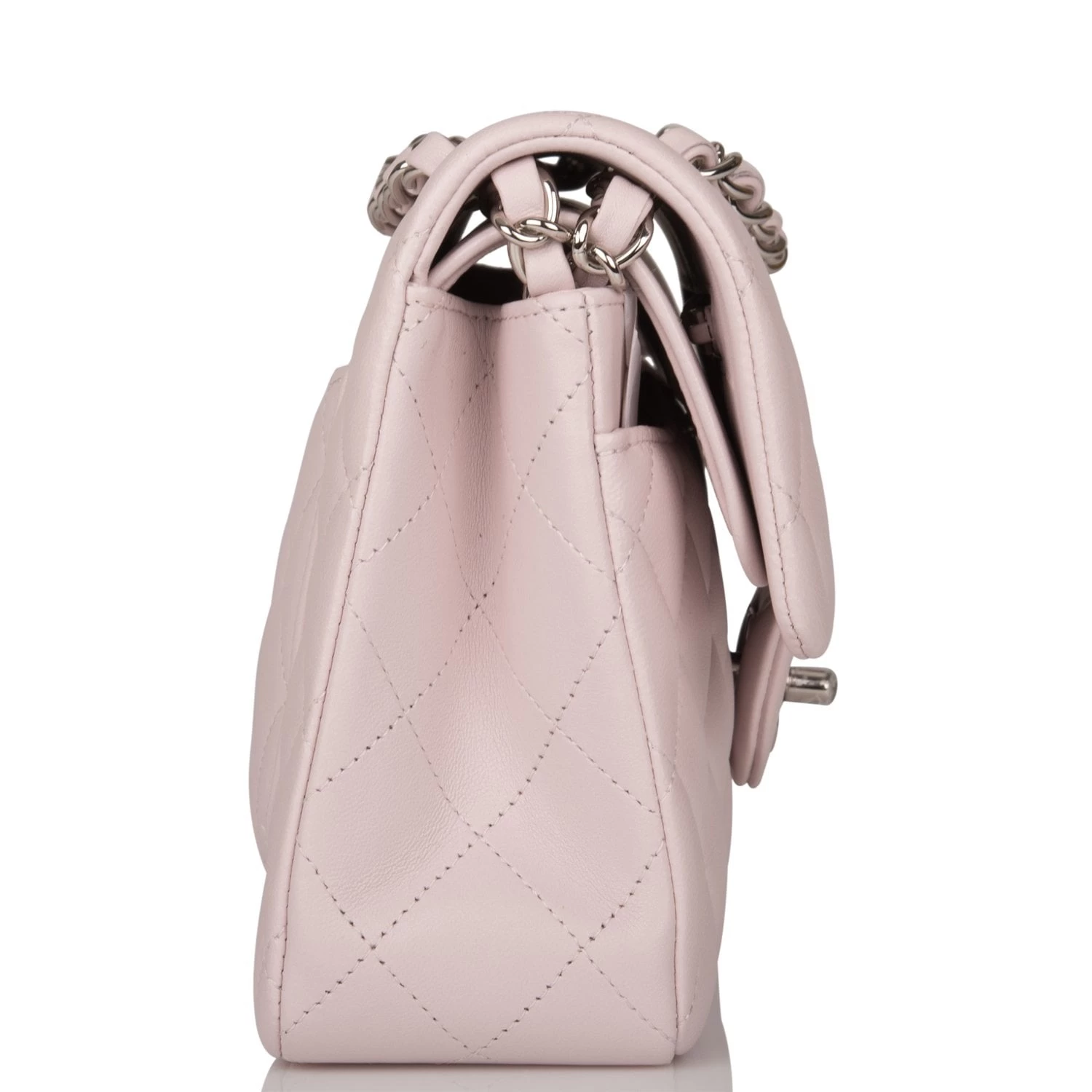 Chanel Small Classic Double Flap Bag Light Mauve Lambskin Silver Hardware 5 Chanel Small Classic Double Flap Bag Light Mauve Lambskin Silver Hardware - Image 3