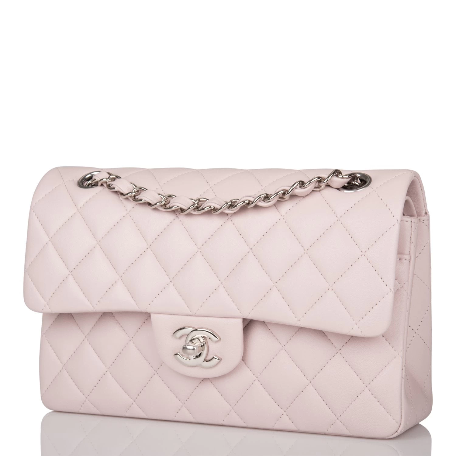Chanel Small Classic Double Flap Bag Light Mauve Lambskin Silver Hardware 7 Chanel Small Classic Double Flap Bag Light Mauve Lambskin Silver Hardware - Image 5