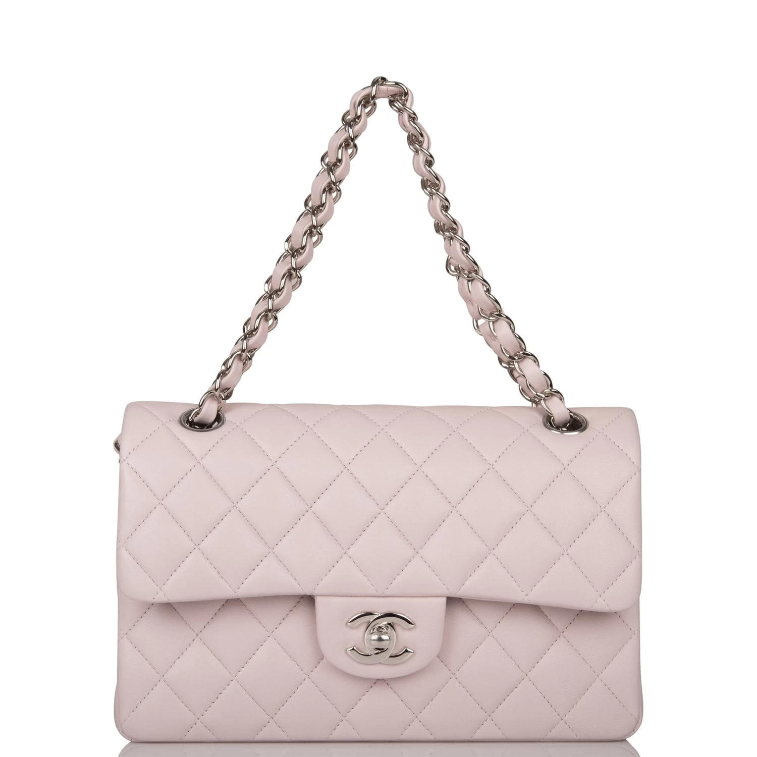 Chanel Small Classic Double Flap Bag Light Mauve Lambskin Silver Hardware 9 Chanel Small Classic Double Flap Bag Light Mauve Lambskin Silver Hardware - Image 7