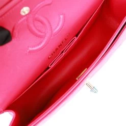 Chanel Small Classic Double Flap Fuchsia Caviar Light Gold Hardware -Online Bag Store C SM255 081122 1 09