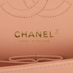 Chanel Small Classic Double Flap Peach Lambskin Light Gold Hardware 16 Chanel Small Classic Double Flap Peach Lambskin Light Gold Hardware -Online Bag Store C SM255 120321 2 7