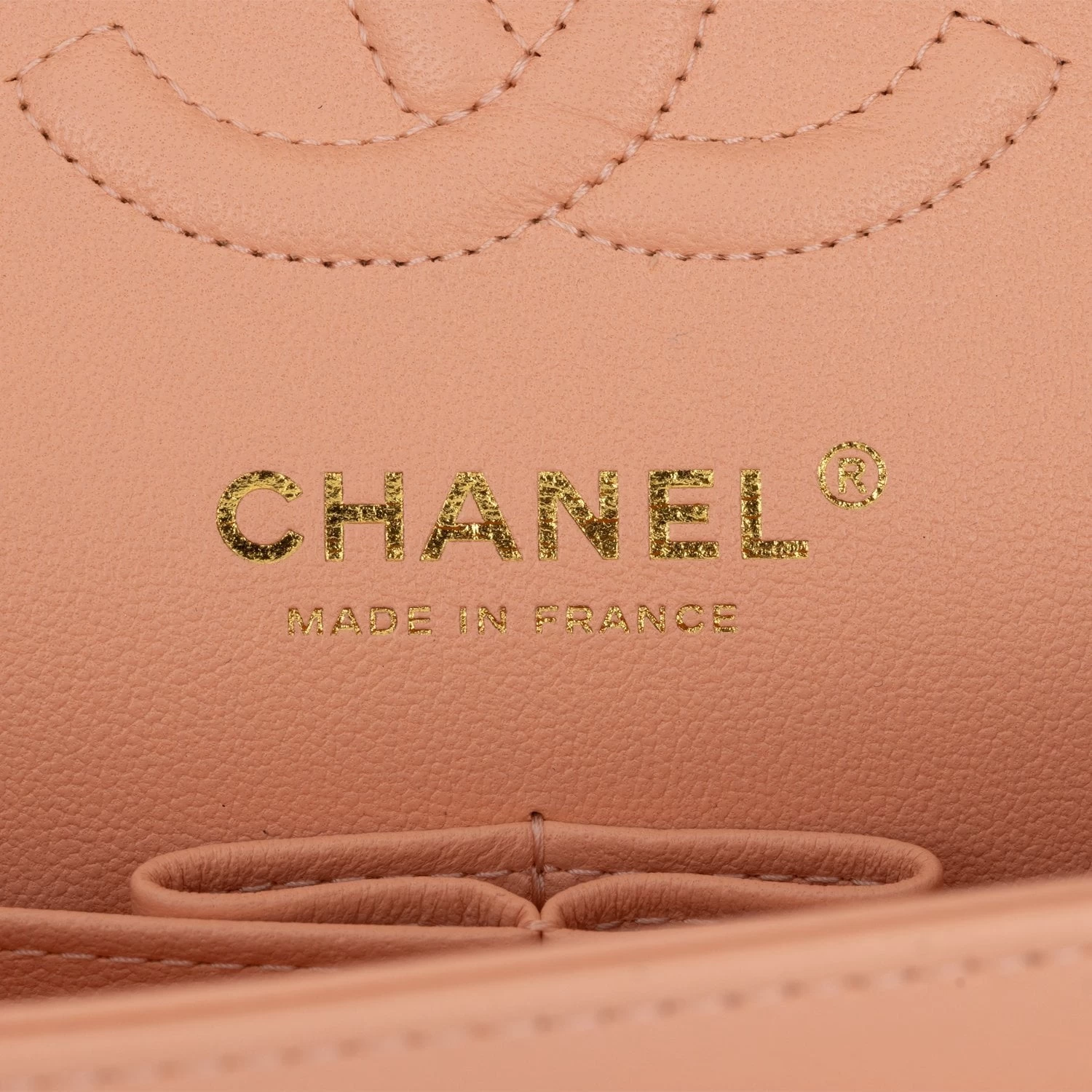 Chanel Small Classic Double Flap Peach Lambskin Light Gold Hardware 9 Chanel Small Classic Double Flap Peach Lambskin Light Gold Hardware - Image 7