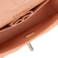 Chanel Small Classic Double Flap Peach Lambskin Light Gold Hardware 17 Chanel Small Classic Double Flap Peach Lambskin Light Gold Hardware -Online Bag Store C SM255 120321 2 8