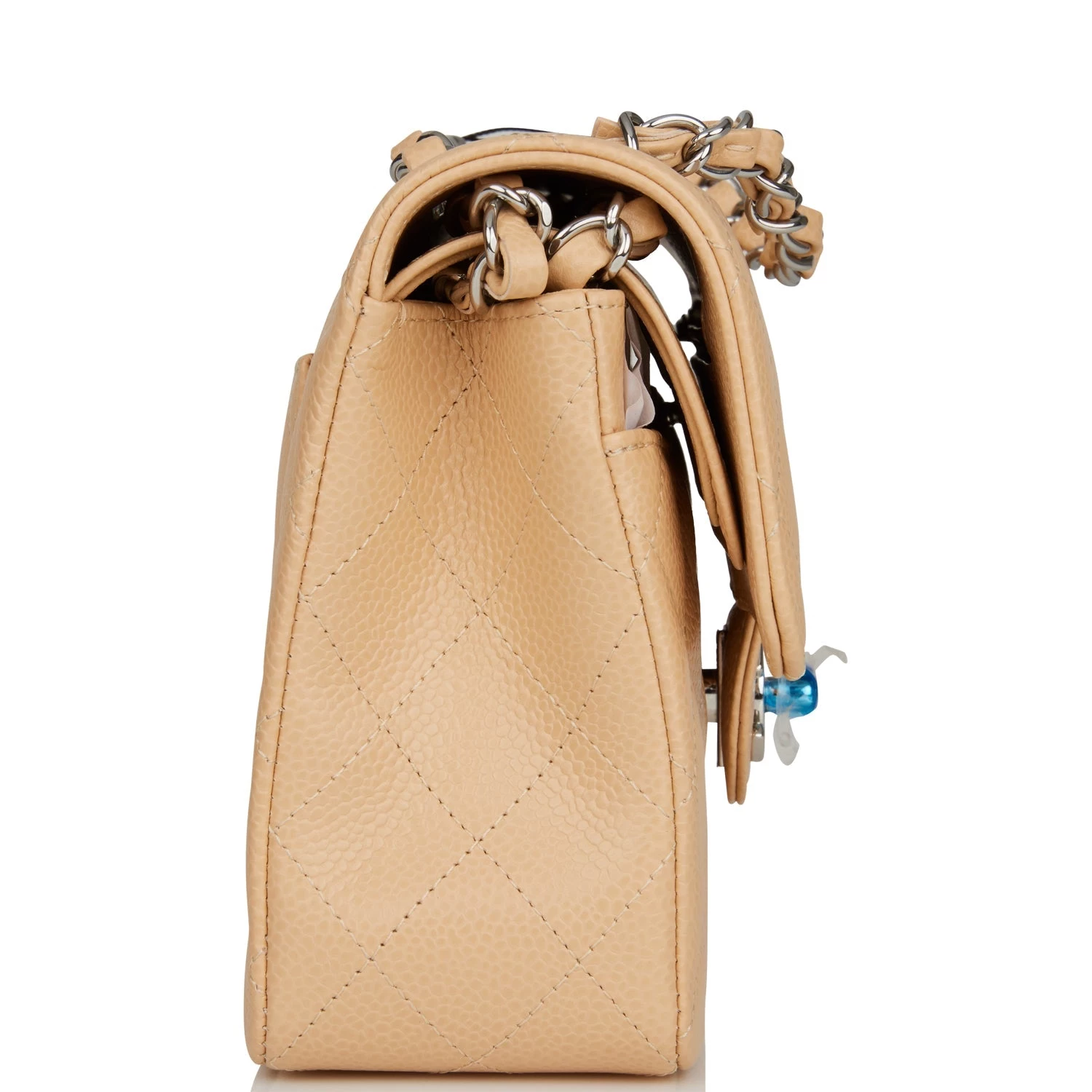 Chanel Small Classic Double Flap Bag Beige Caviar Silver Hardware 5 Chanel Small Classic Double Flap Bag Beige Caviar Silver Hardware - Image 3