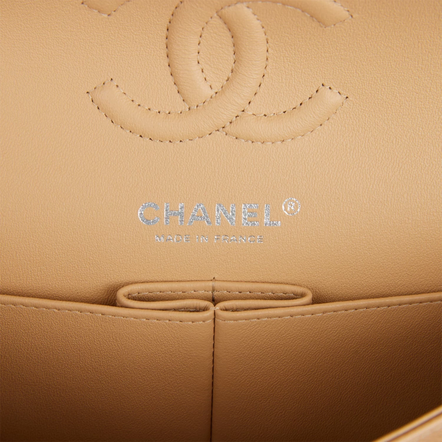 Chanel Small Classic Double Flap Bag Beige Caviar Silver Hardware 9 Chanel Small Classic Double Flap Bag Beige Caviar Silver Hardware - Image 7