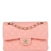 Chanel Small Classic Double Flap Pink Lambskin Light Gold Hardware