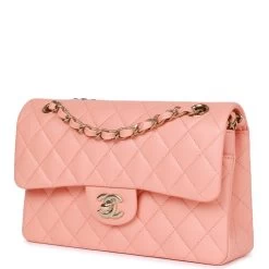 Chanel Small Classic Double Flap Pink Lambskin Light Gold Hardware -Online Bag Store C SM255 230310 1 03