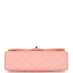 Chanel Small Classic Double Flap Pink Lambskin Light Gold Hardware -Online Bag Store C SM255 230310 1 06