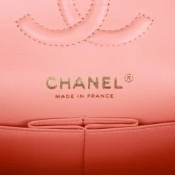 Chanel Small Classic Double Flap Pink Lambskin Light Gold Hardware -Online Bag Store C SM255 230310 1 08