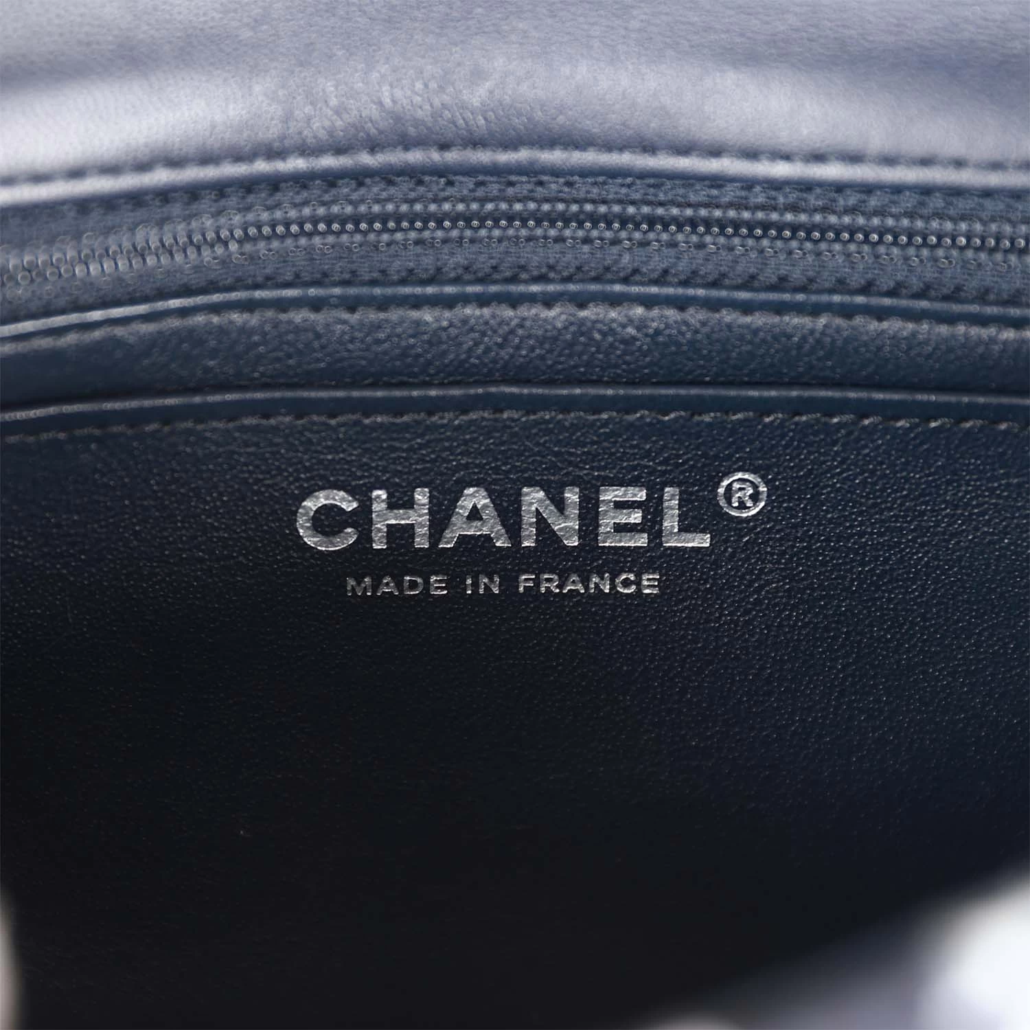 Pre-owned Chanel Mini Rectangular Flap Bag Blue Tweed Silver Hardware 11 Pre-owned Chanel Mini Rectangular Flap Bag Blue Tweed Silver Hardware - Image 9