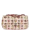 Pre-Owned Chanel Small Classic Coco Heart Motif Flap Bag Multicolor Canvas Silver Hardware