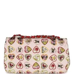 Pre-Owned Chanel Small Classic Coco Heart Motif Flap Bag Multicolor Canvas Silver Hardware 15 Pre-Owned Chanel Small Classic Coco Heart Motif Flap Bag Multicolor Canvas Silver Hardware -Online Bag Store C SM255 230515 1 04