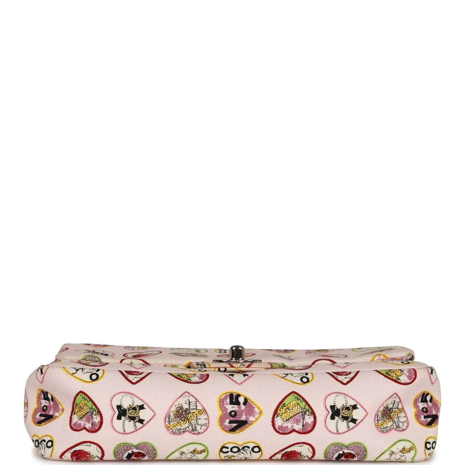 Pre-Owned Chanel Small Classic Coco Heart Motif Flap Bag Multicolor Canvas Silver Hardware 8 Pre-Owned Chanel Small Classic Coco Heart Motif Flap Bag Multicolor Canvas Silver Hardware - Image 6