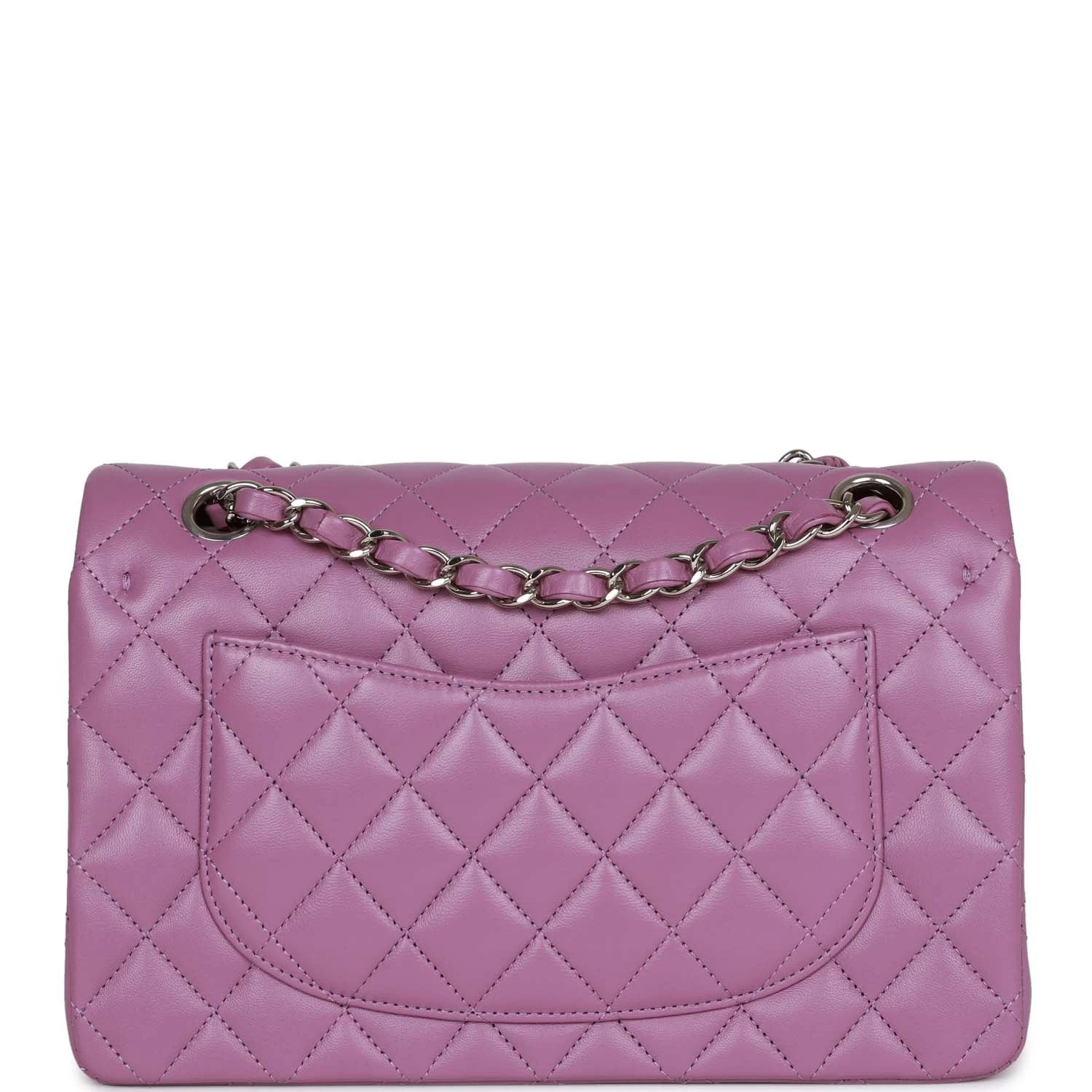Chanel Small Classic Double Flap Bag Purple Lambskin Silver Hardware 6 Chanel Small Classic Double Flap Bag Purple Lambskin Silver Hardware - Image 4